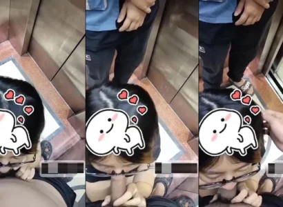 Em gái bú mút trong thang máy thì có người lạ vô